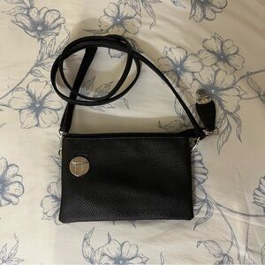 Black Textured Crossbody Bag